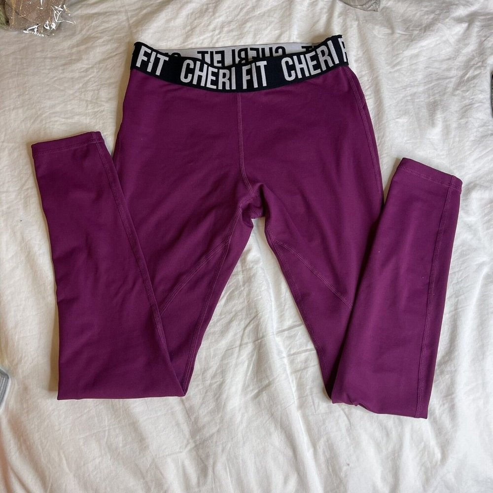 CHERI FIT LEGGINGS purple yoga running Compression size‎ small